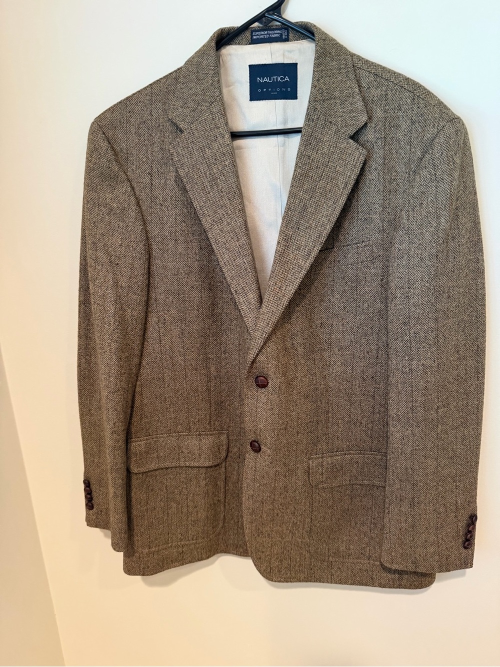 Nautica Men's Brown Herringbone Sport Coat Vintage